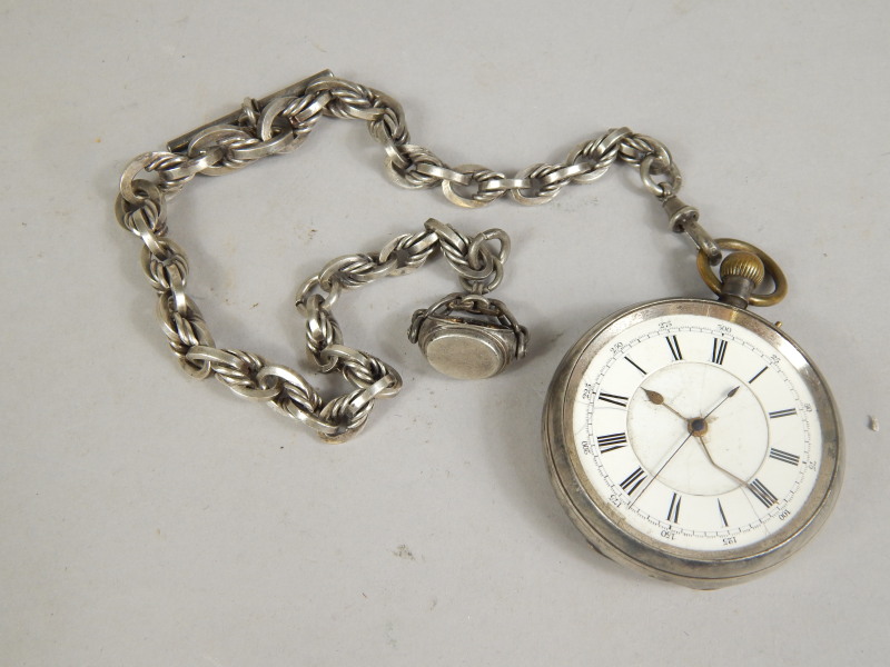 Appraisal: A Victorian silver open faced pocket watch the cm dial