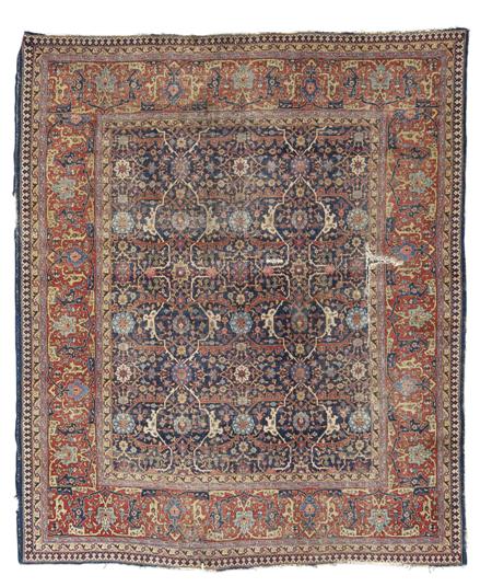 Appraisal: A Tabriz carpet late th early th century the indigo