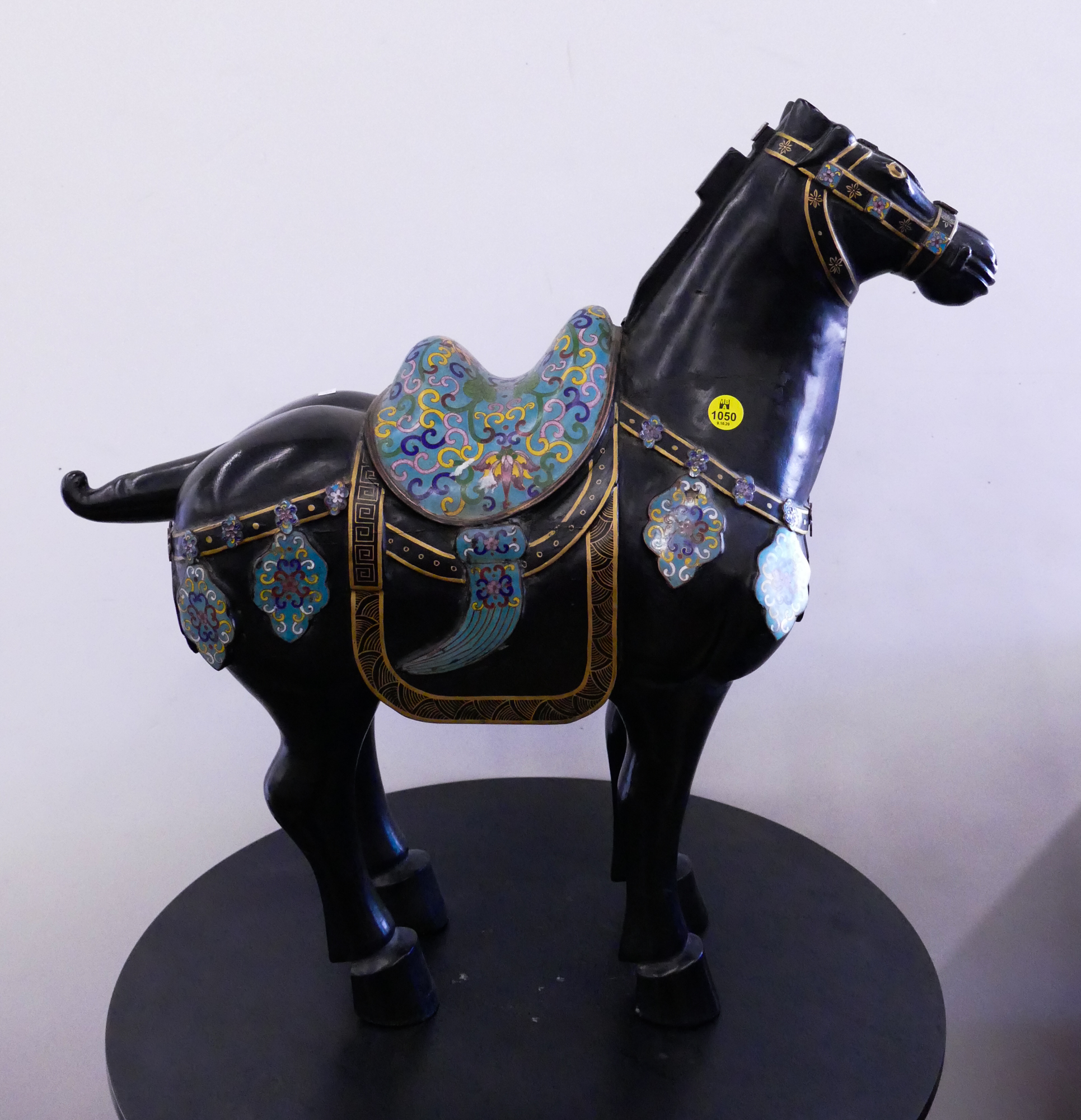 Appraisal: Old Chinese Cloisonne Lacquered Horse Statue- x ''