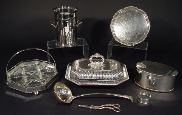 Appraisal: Selection of silver plated items including an octagonal entree dish