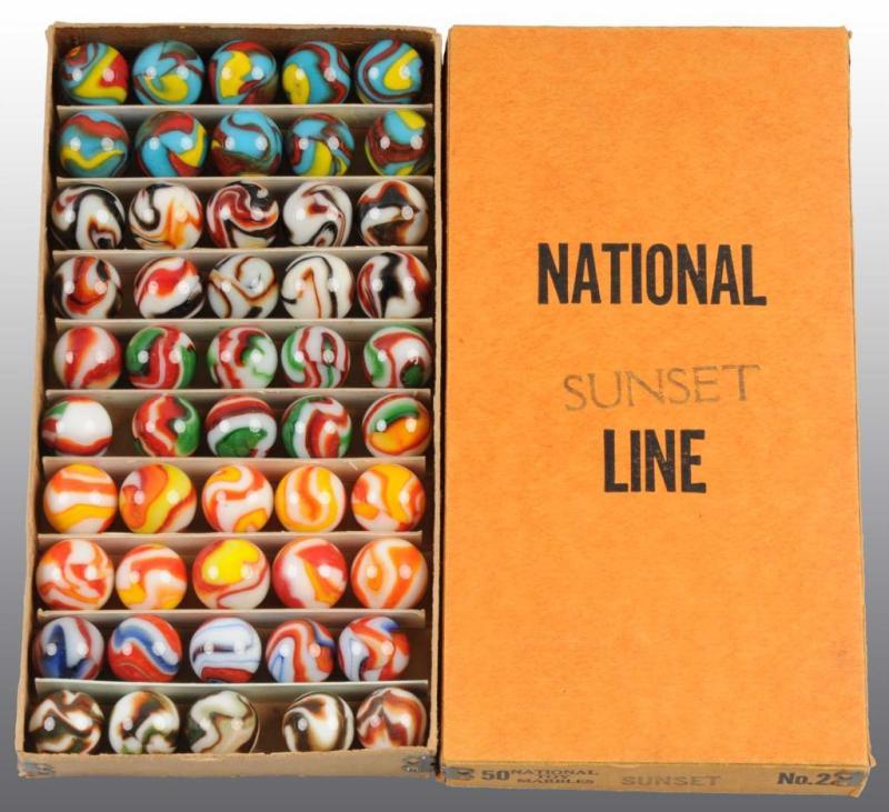 Appraisal: Peltier National Sunset Line No Marble Box Description Includes five