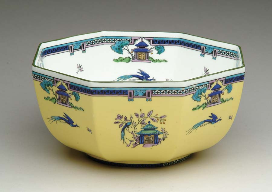 Appraisal: WEDGWOOD YELLOW LUSTRE BOWL Wedgwood octagonal bowl has yellow luster