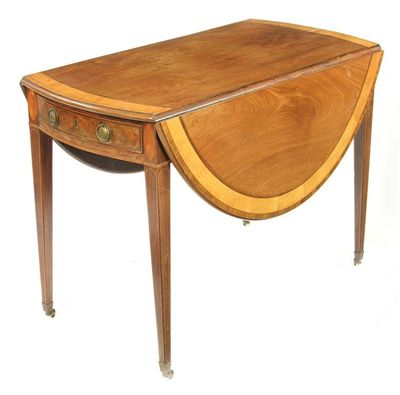 Appraisal: A late th century mahogany Pembroke table the oval top