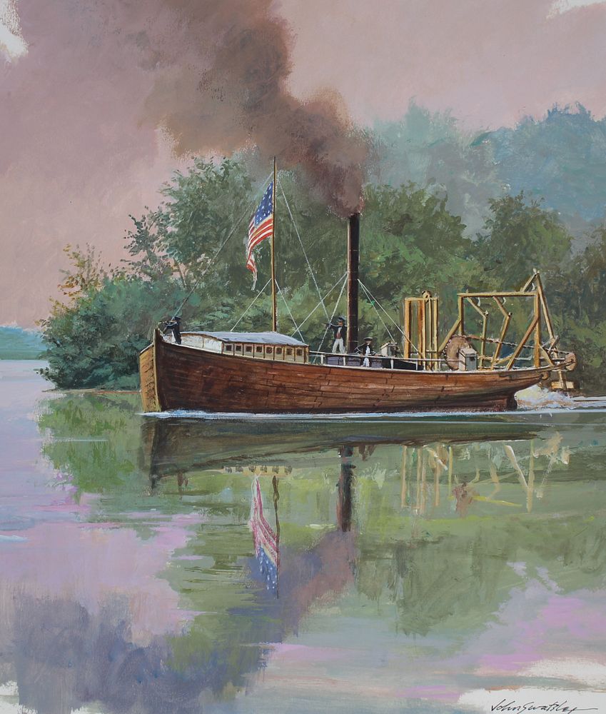 Appraisal: John Swatsley B Steamboat Experiment Oil John Swatsley American B