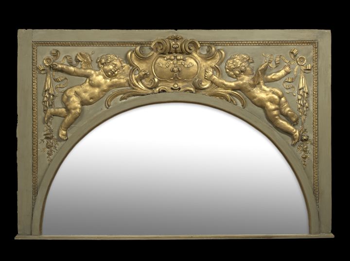 Appraisal: Louis XVI Polychromed and Parcel-Gilt Supra-Porta Panel late th century