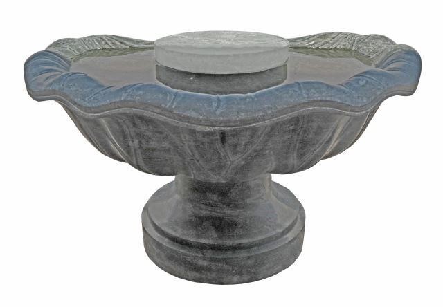 Appraisal: Carved marble fountain having semicircular foliate-form basin with serpentine rim