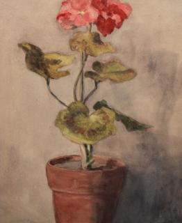 Appraisal: Attr Odilon Redon - Still Life of a potted plant