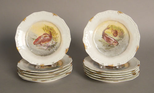 Appraisal: Limoges piece fish service platter - l w plates -