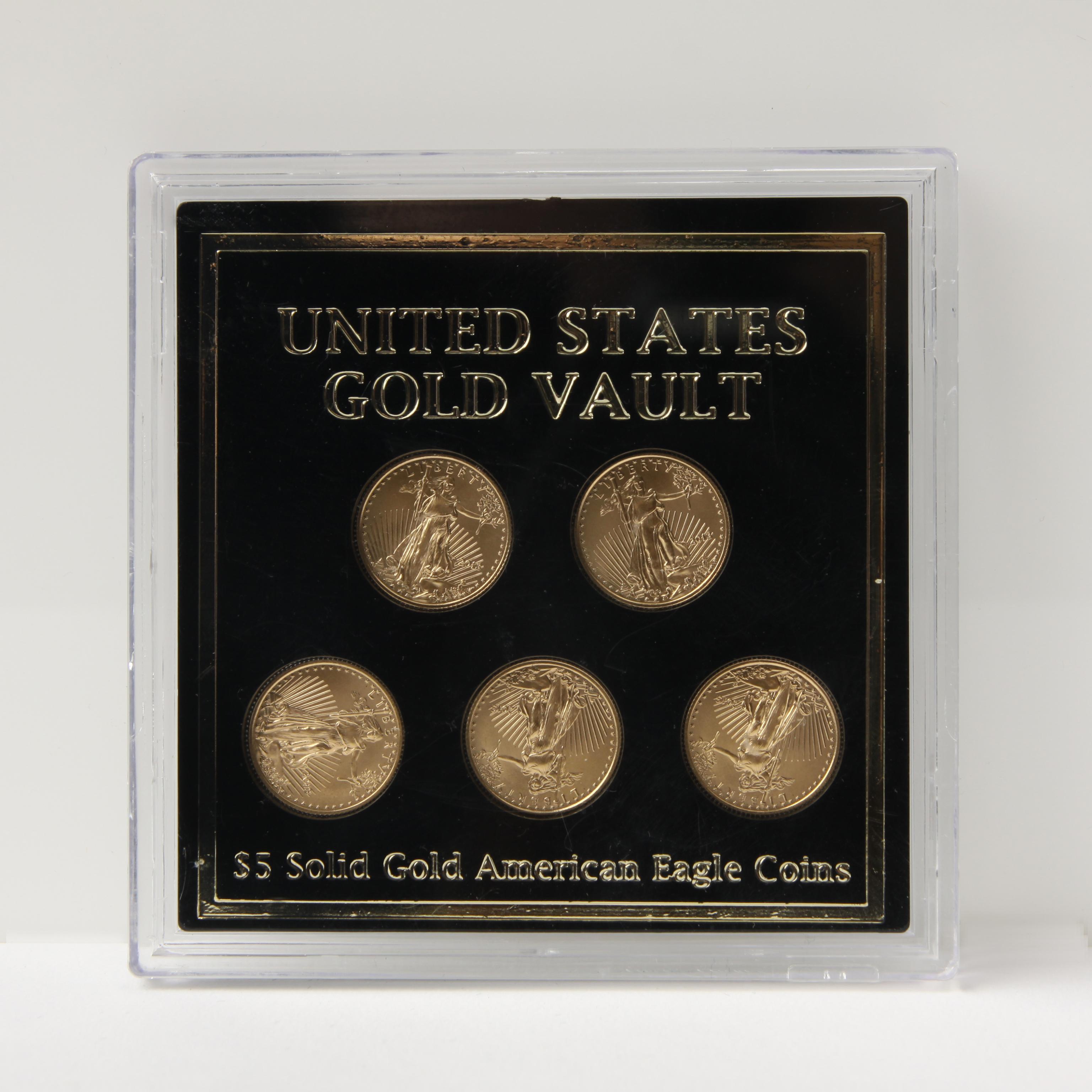 Appraisal: SET OF FIVE GOLD AMERICAN EAGLE COINS Set of five