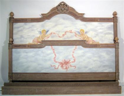 Appraisal: French carved and painted bedstead th century