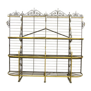 Appraisal: A French Monumental Iron and Brass Bakers Rack th th