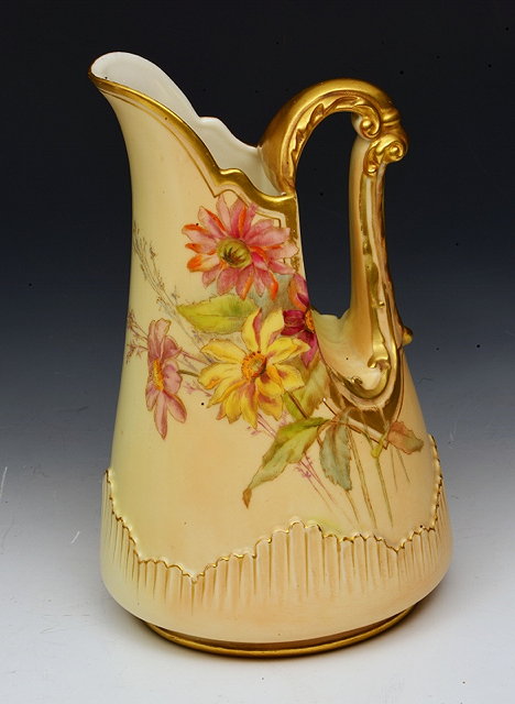 Appraisal: A ROYAL WORCESTER JUG painted flowers in colours on a