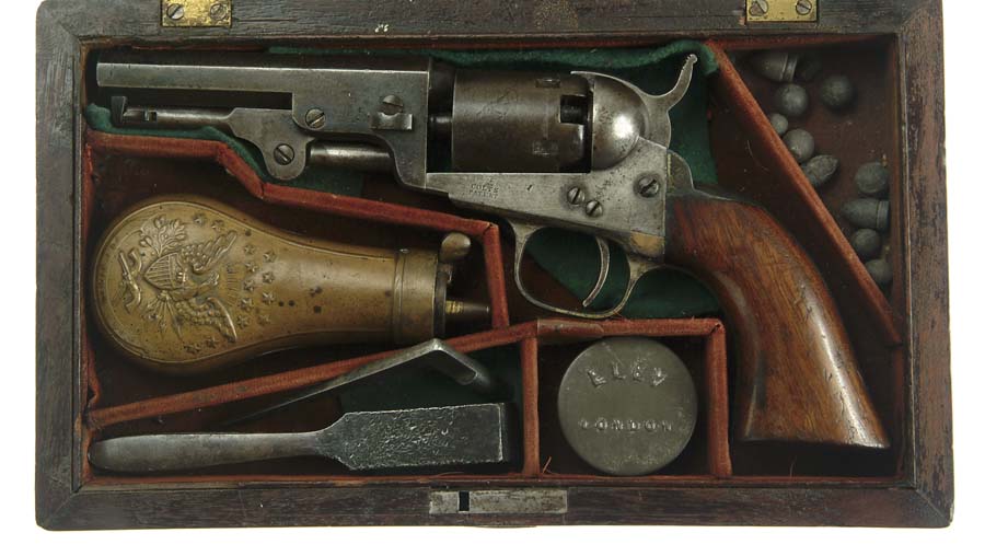 Appraisal: CASED COLT MODEL POCKET REVOLVER SN All visible numbers matching