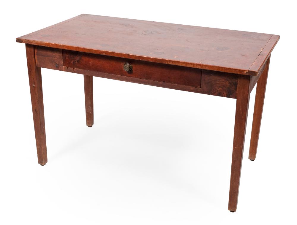 Appraisal: ONE-DRAWER FARMHOUSE-STYLE TABLE LATE TH CENTURY HEIGHT WIDTH DEPTH ONE-DRAWER