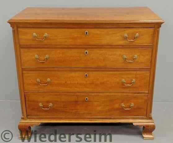 Appraisal: Pennsylvania Chippendale cherry chest of drawers c with a molded