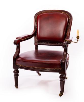 Appraisal: A Gillows mahogany library chair with upholstered seat arched top