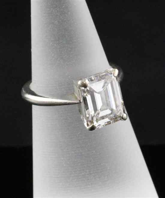 Appraisal: An ct white gold set solitaire diamond ring the emerald