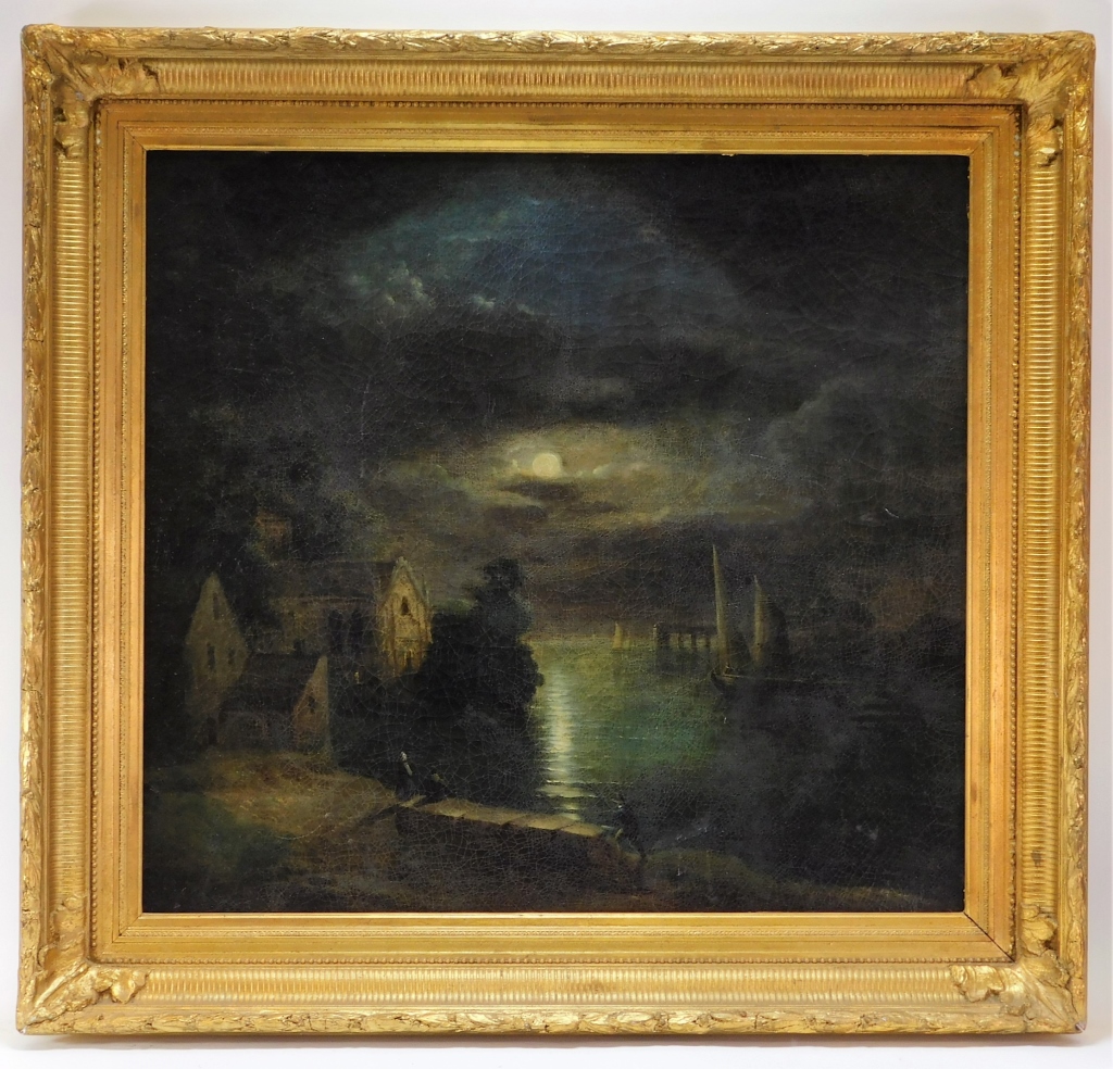 Appraisal: FINE DUTCH GOLDEN AGE NOCTURNAL HARBOR PAINTING Netherlands th- th