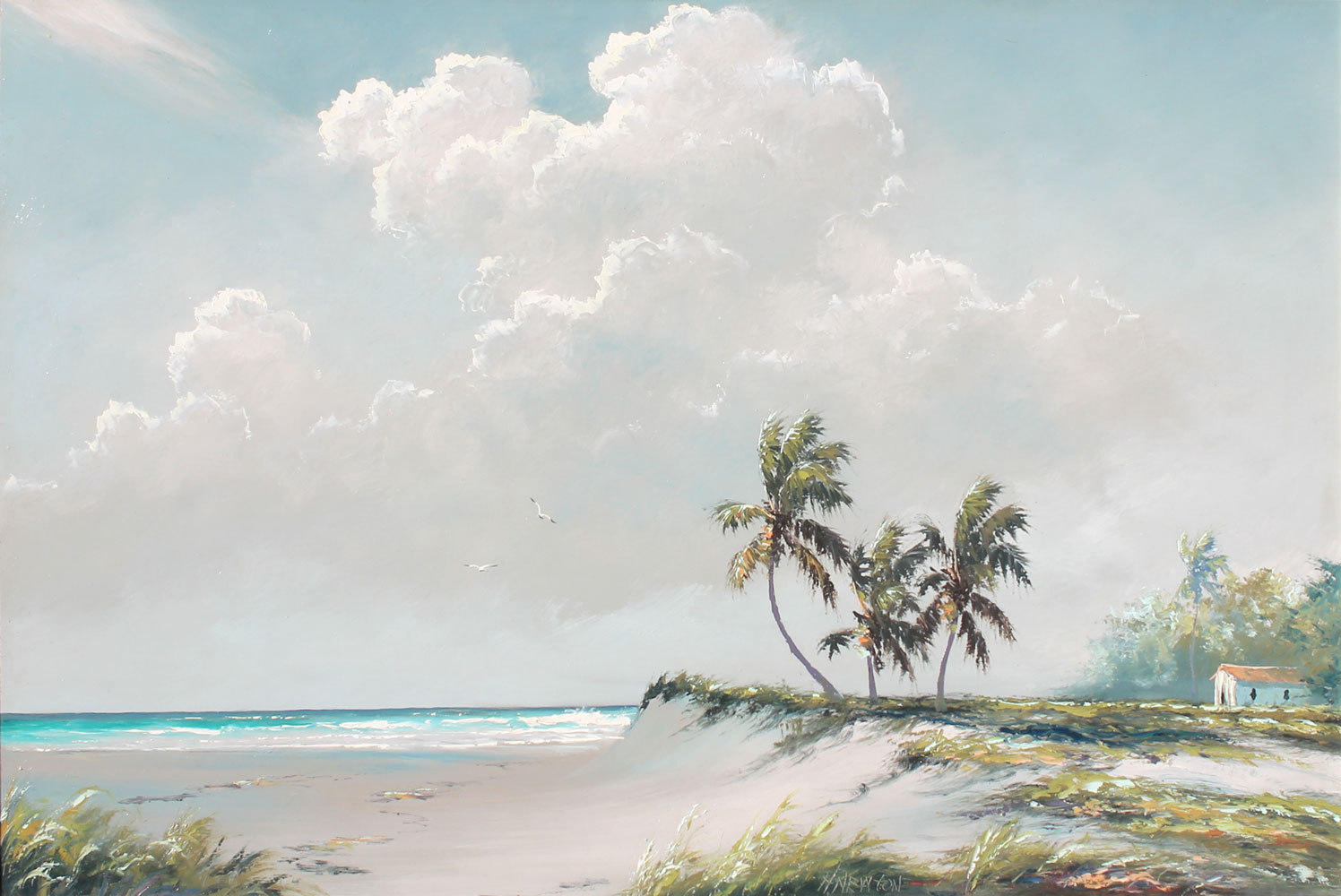 Appraisal: NEWTON Harold American - Rio Mar Florida Highwaymen Beach Scene