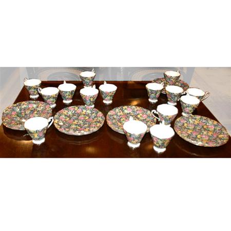 Appraisal: Assembled English Floral Decorated Porcelain Partial Table Service Estimate -