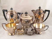 Appraisal: A Mappin and Webb stylish silver plate five piece tea