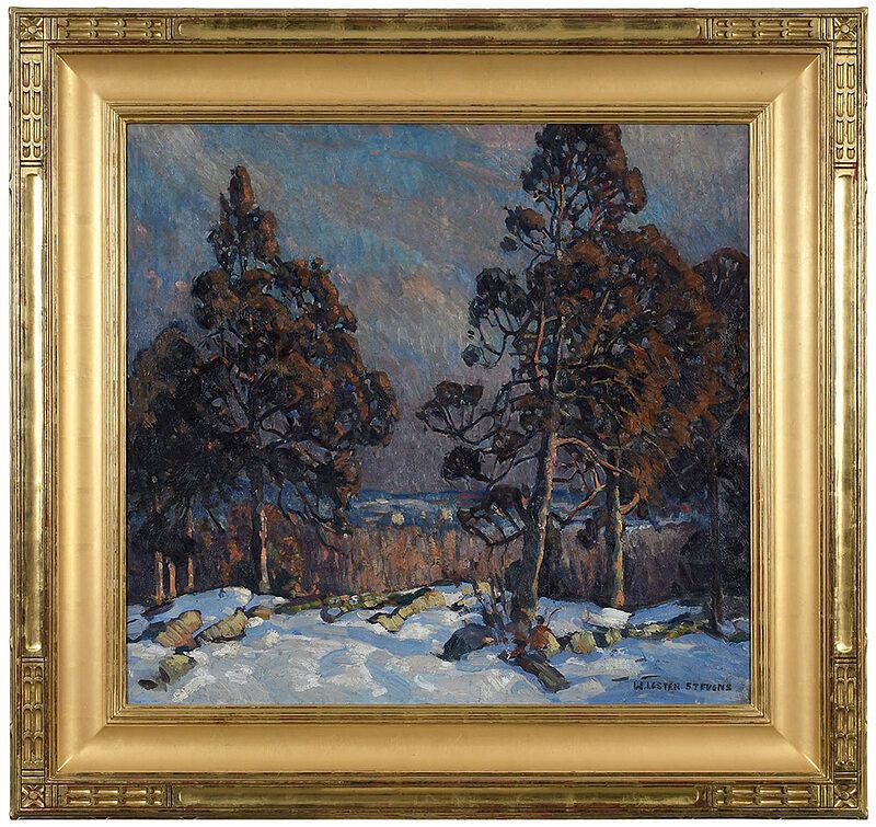 Appraisal: William Lester Stevens Massachusetts - New England Snow Scene signed