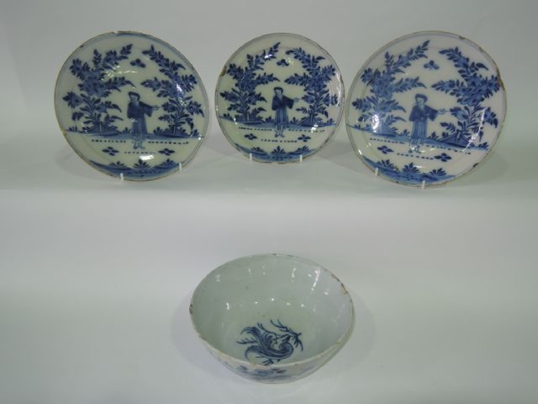 Appraisal: A set of three early th century continental tin glazed