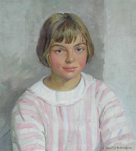 Appraisal: DOROTHY JOHNSTONE SCOTTISH - GIRL IN A PINK AND WHITE