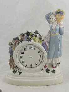 Appraisal: A Russian Lomonosov ceramic clock face and surround of a