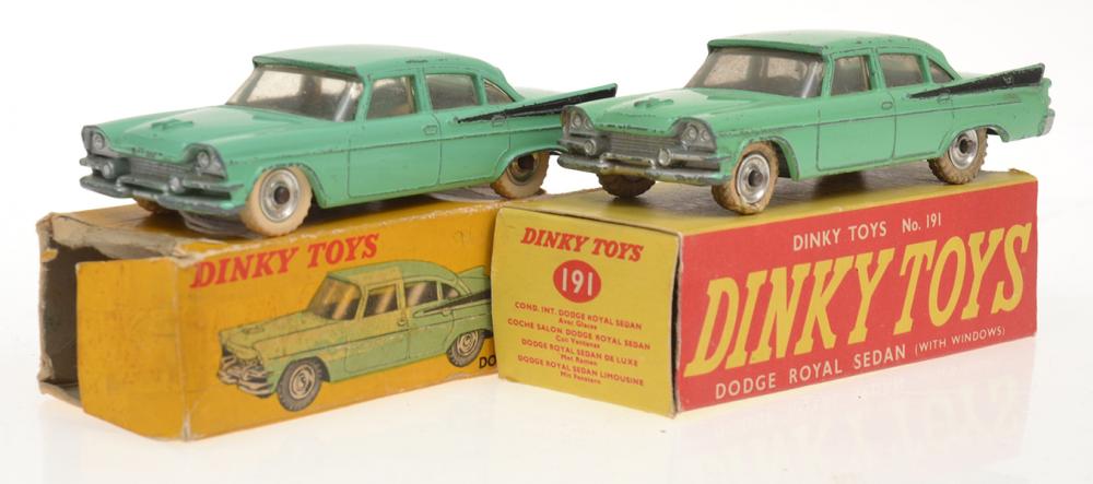 Appraisal: X DINKY DODGE ROYAL SEDANS BOTH MINT GREEN WITH BLACK