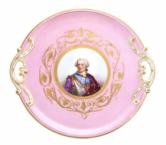 Appraisal: A Sevres Style Porcelain Tray the circular tray having two