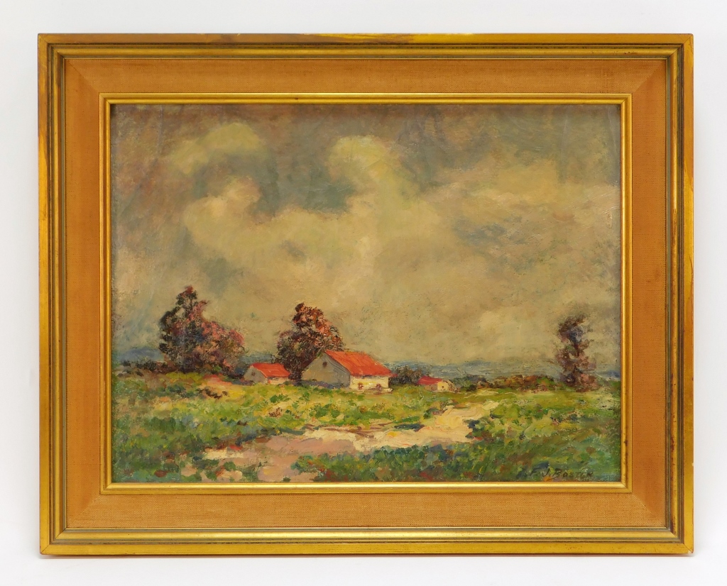 Appraisal: FREDERICK BOSTON IMPRESSIONIST LANDSCAPE PAINTING New York Connecticut - Prairie