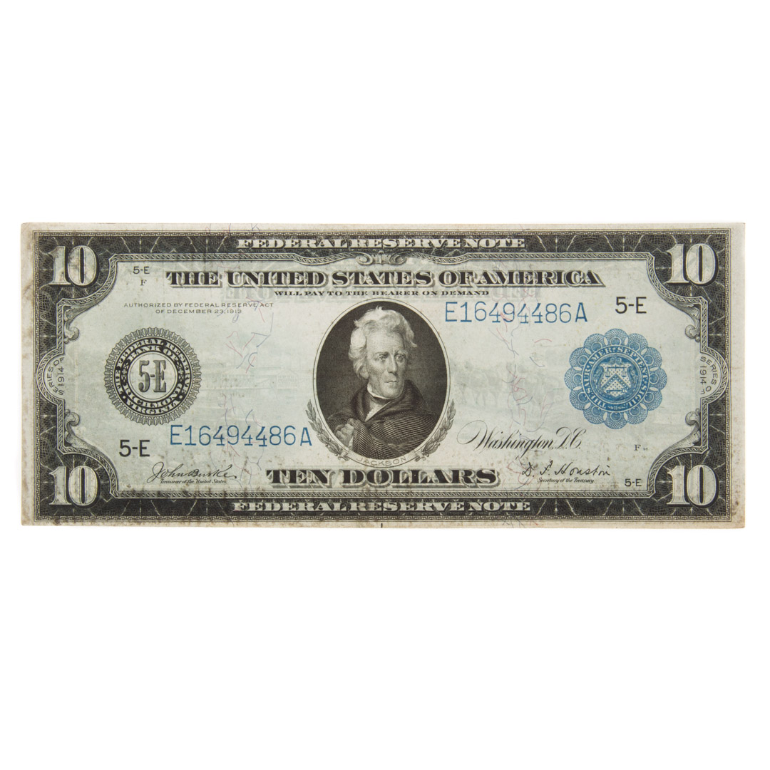 Appraisal: US Federal Reserve Note XF FR- Federal Reserve Note Burke-Houston