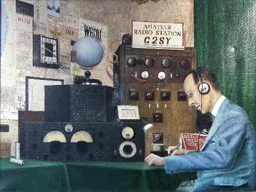 Appraisal: R A Bradshaw - Oil painting - ''Quirky Radio Ham''