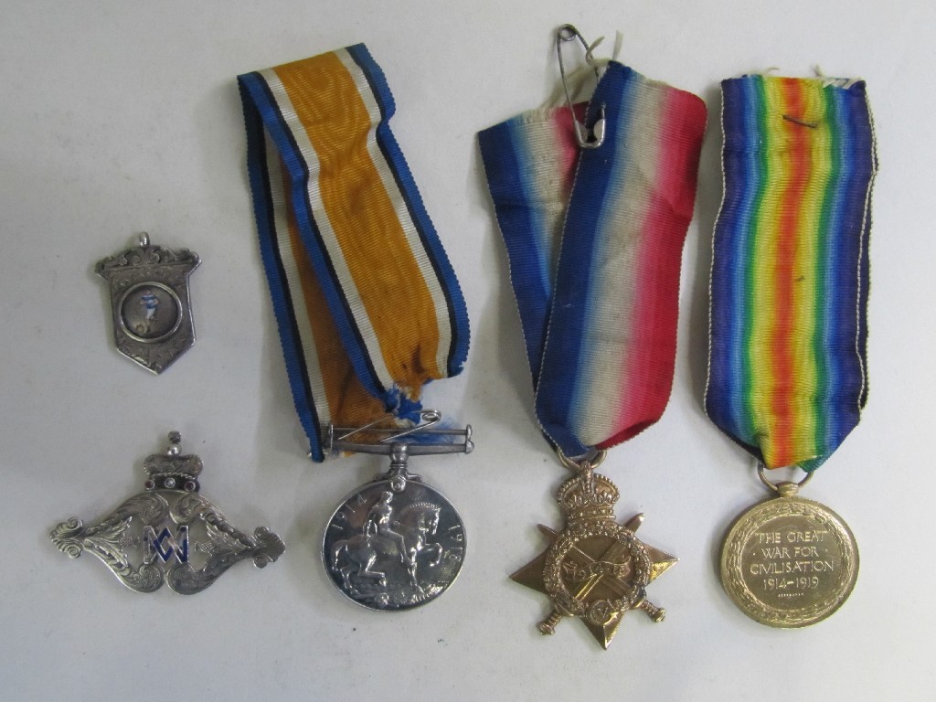 Appraisal: Lot comprising war medal group of three to Pte W