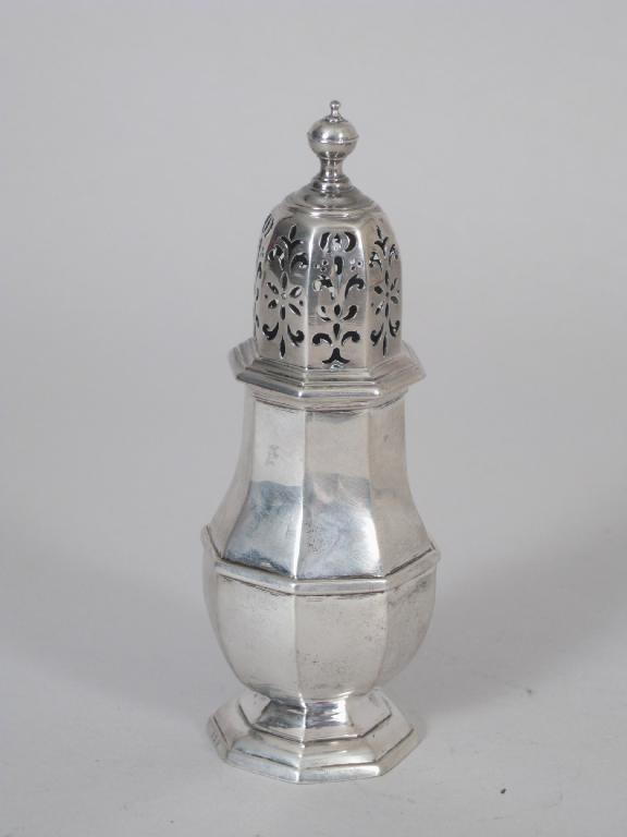 Appraisal: A George I octagonal Sugar Caster London in