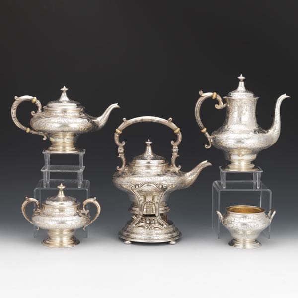 Appraisal: GORHAM ART NOUVEAU STERLING SILVER SIX PIECE COFFEE AND TEA