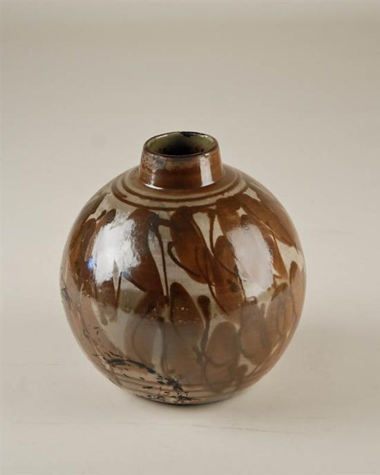 Appraisal: J T Abernathy Tan and Brown Studio Pottery Abernathy was