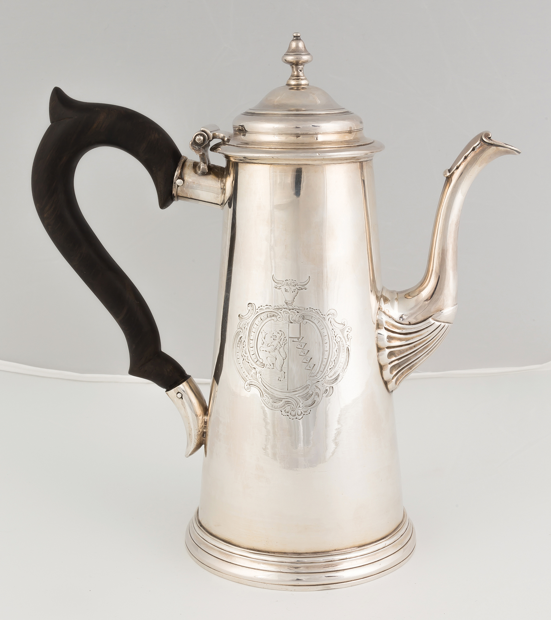 Appraisal: William Partis English Sterling Silver Lighthouse Coffee Pot Newcastle Crest