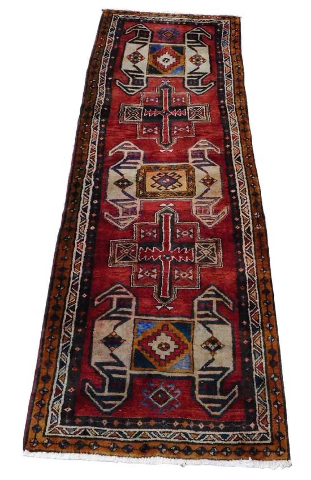 Appraisal: RUG Modern Caucasian Kazak style runner ' x ' wool