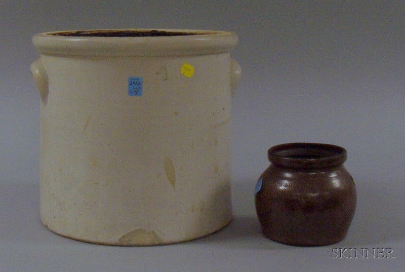 Appraisal: E Midy Brothers Woonsocket Glazed Stoneware Bean Pot and a