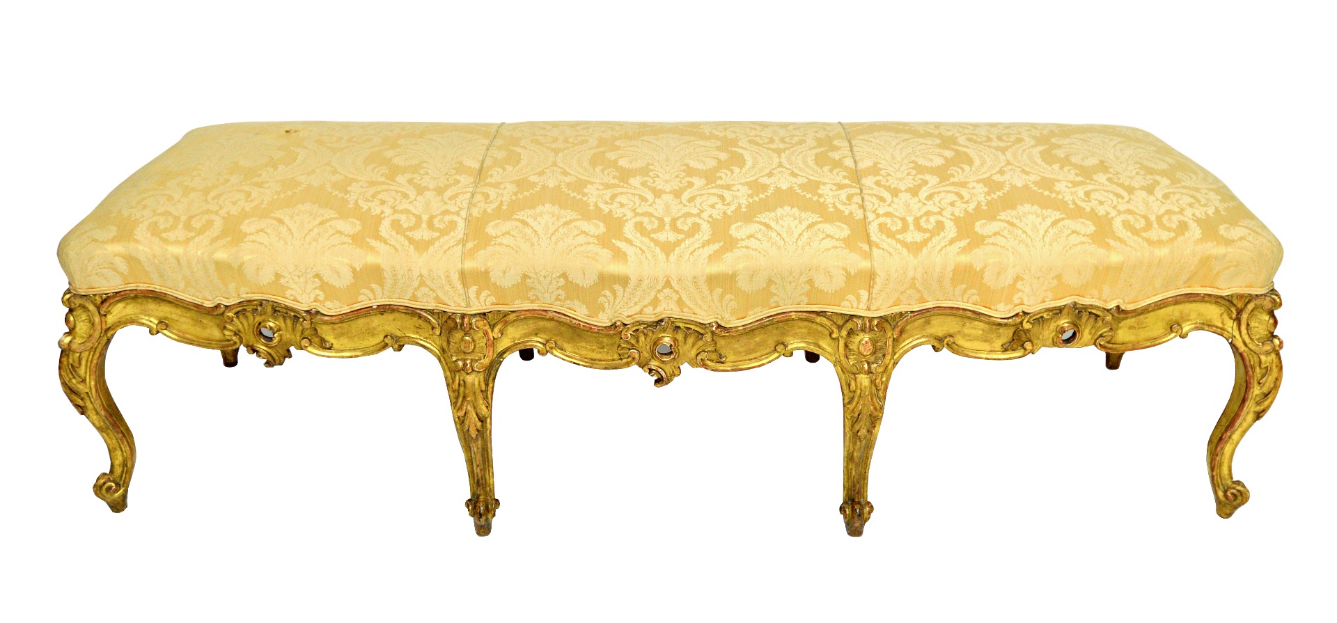 Appraisal: A large th century Italian gilt framed rectangular footstool with