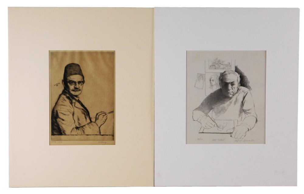 Appraisal: Two self-portrait prints drypoint by William Strang and lithograph by