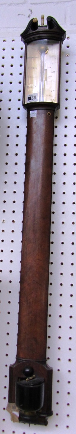 Appraisal: A mahogany stick barometer by 'W Edenborough' early th century