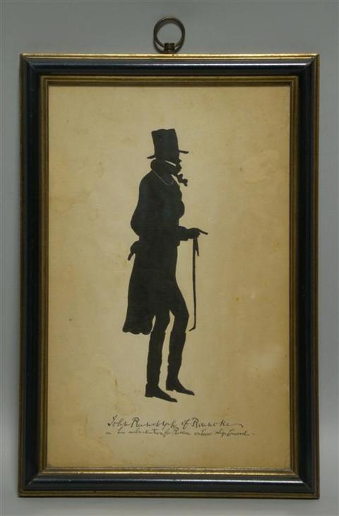 Appraisal: JOHN RANDOLPH OF ROANOKE Silhouette in ink on laid paper