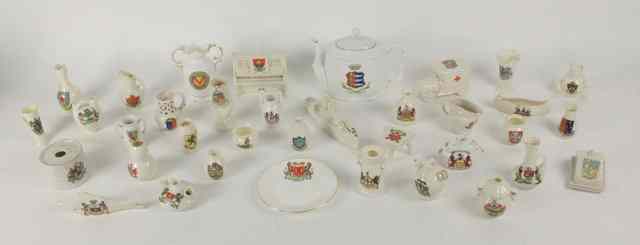 Appraisal: Thirty-seven pieces of Arcadian and other armorial china