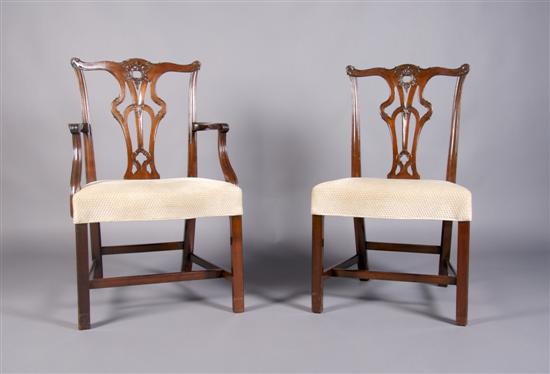 Appraisal: A Set of Eight English Mahogany Chairs Height inches