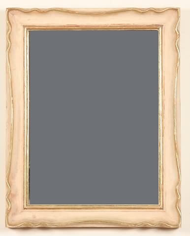 Appraisal: Tulip carved frame with mirror signed and labeled verso frame