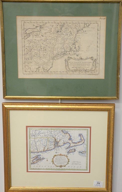 Appraisal: Two early framed engraved maps including Carte de la Nouvelle