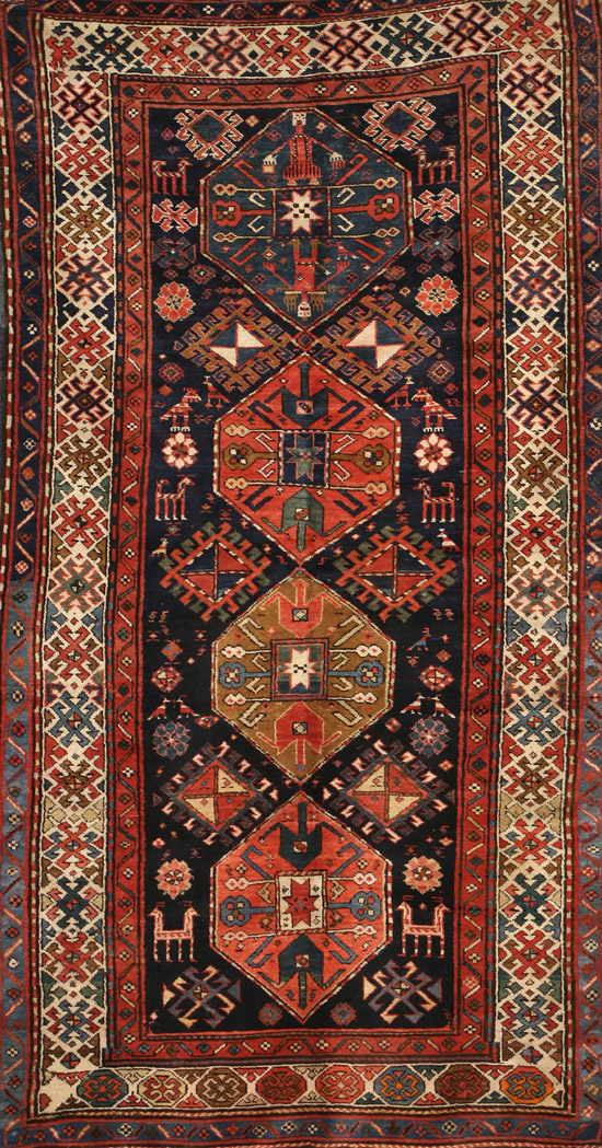 Appraisal: Kazak Rug First Quarter th Century Blue ground with animal